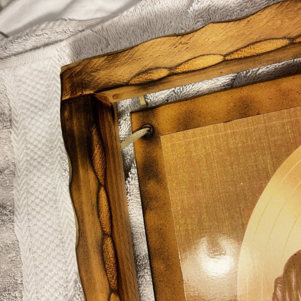 Elvis Picture Of 45 Record Mounted On Wood In Wooden Frame - Picture 6 of 16